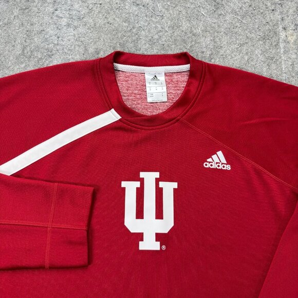 Indiana Hoosiers Adidas Performance Shirt Men M Red Long Sleeve - Picture 1 of 15